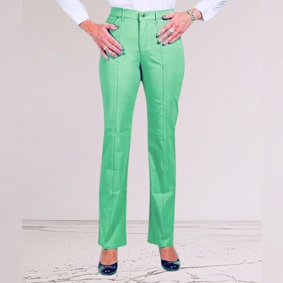 NEW, Simon Chang Denim, Mint Green Straight Leg Pants, Size 8 - Picture 1 of 9